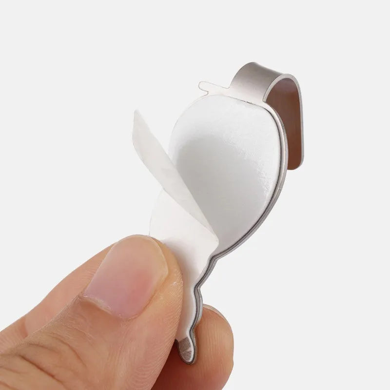 Pair of beautiful, small, purrfectly🐈self adhesive stainless steel kitty hooks