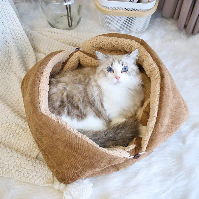 🥐"Pain au Chocolat"🍫 - 3 in 1 versatile kitty and doggy bed 🐶😺