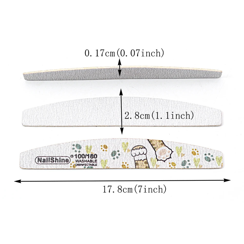 5 banana🍌nail files with happy toe beans and paws design🐾