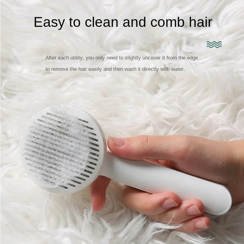 🐱Perfect brush with cute kitty shaped "fluff-release button"