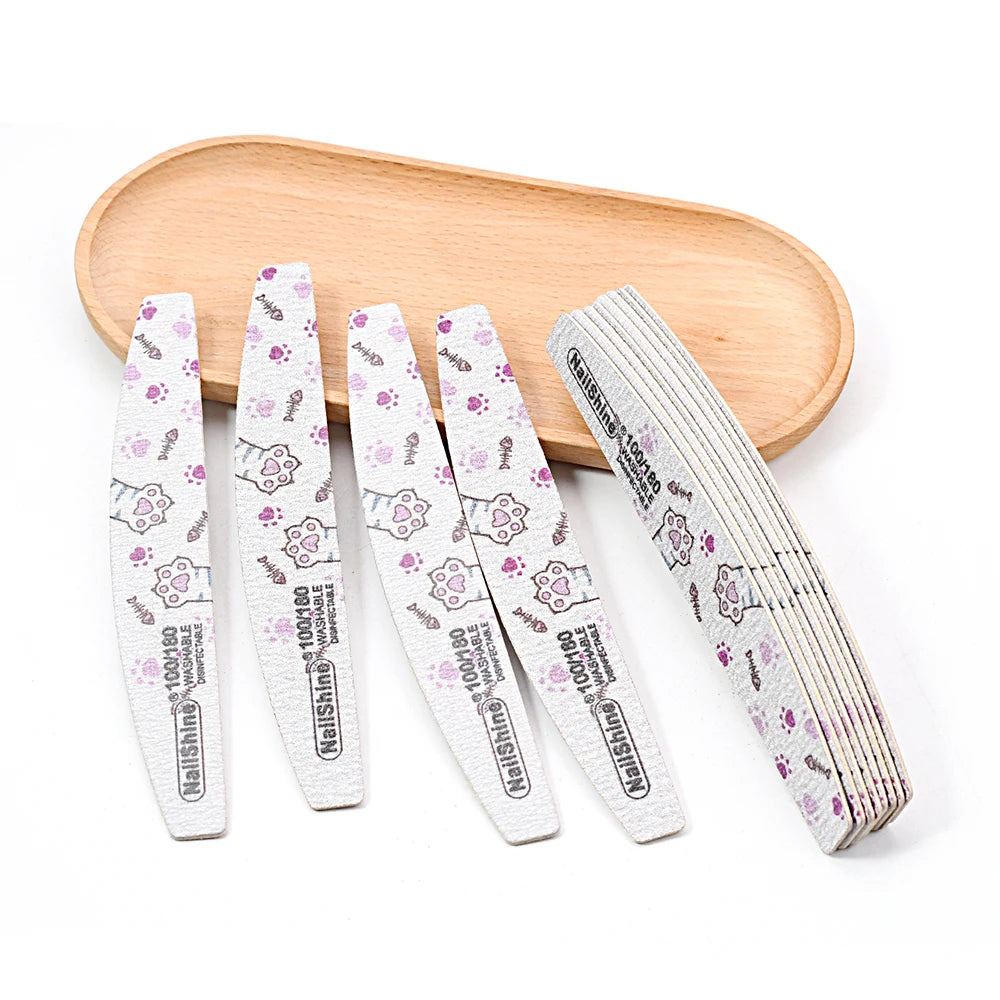 5 banana🍌nail files with happy toe beans and paws design🐾