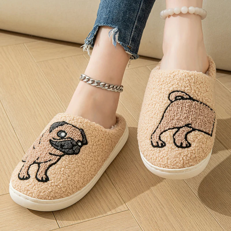 🦴Pug slippers with non-slip soles🐶