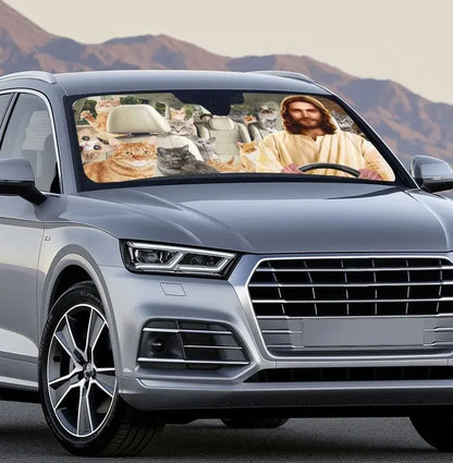 🚘"Wild Windscreen 2" - 😎Excelente protección contra el sol y el calor para tu coche, ¡y muchas risas para los transeúntes!😹