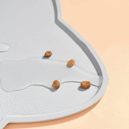 😽¡Deja que tu kitty cene con estilo!🍽 - Linda alfombrilla de silicona para proteger el suelo con forma de gatito