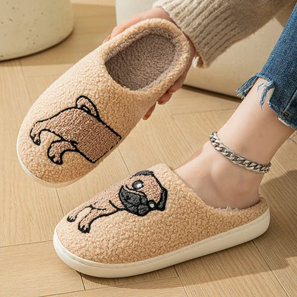 🦴Pug slippers with non-slip soles🐶