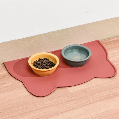 😽¡Deja que tu kitty cene con estilo!🍽 - Linda alfombrilla de silicona para proteger el suelo con forma de gatito