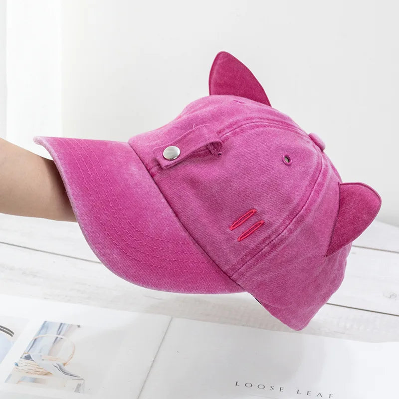 😺Kitty ears baseball cap with sunglasses😎