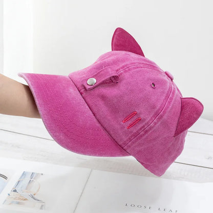 😺Kitty ears baseball cap with sunglasses😎