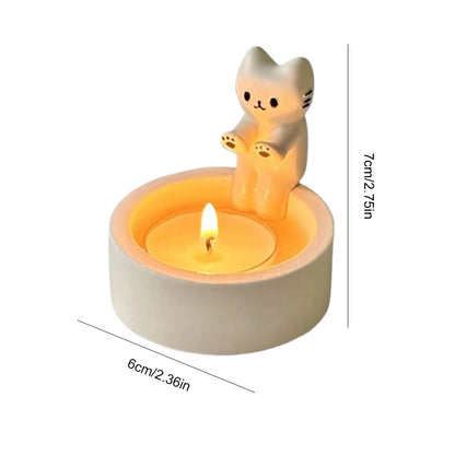 🕯️🐈"Kitty está calentando sus patitas" - Portavelas❤️‍