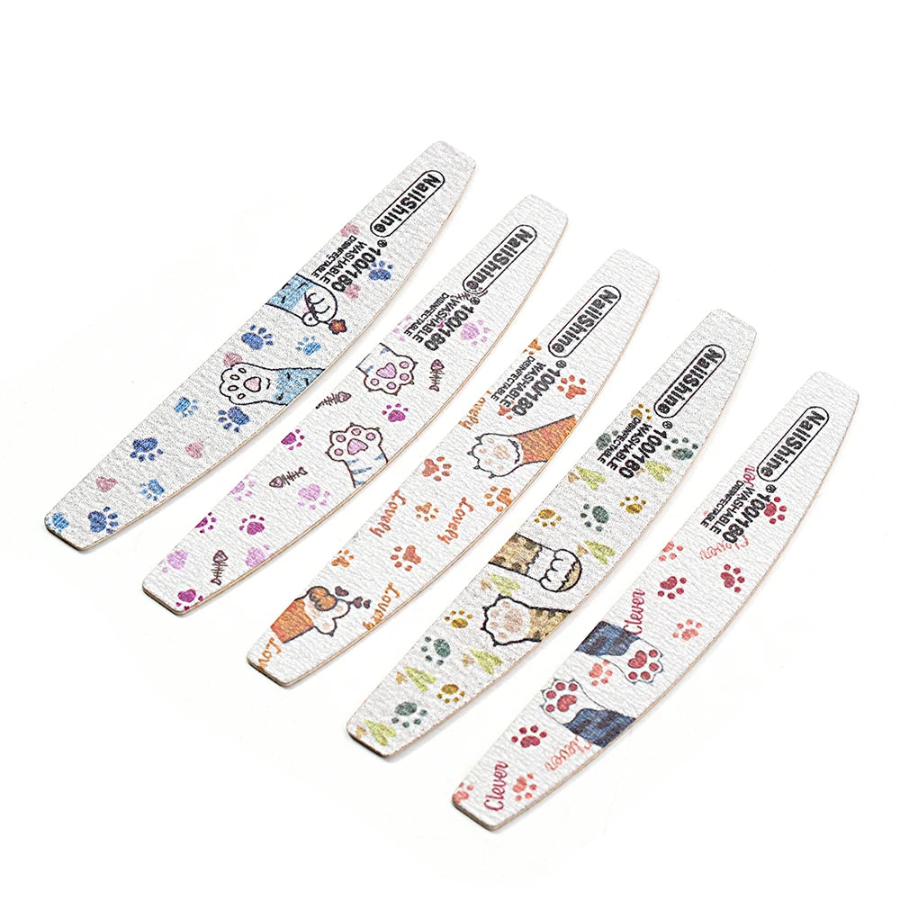5 limas de uñas con diseño de patitas de kitty 🐾