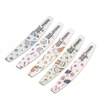 5 limas de uñas con diseño de patitas de kitty 🐾