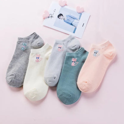 😊"Pretty Kitty" - 5 funny pairs of Japanese style sneaker socks for every taste🧦