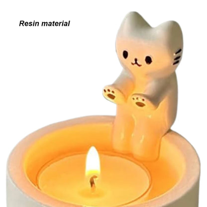 🕯️🐈"Kitty está calentando sus patitas" - Portavelas❤️‍