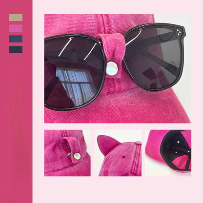 😺Kitty ears baseball cap with sunglasses😎