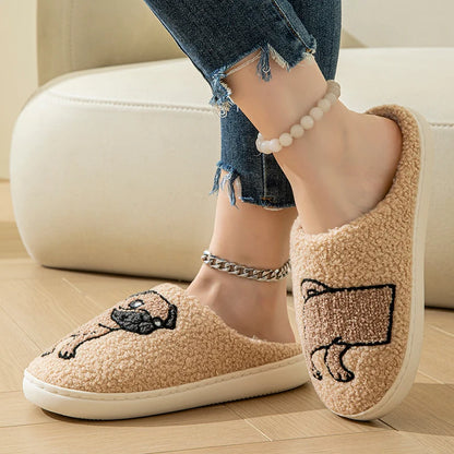 🦴Pug slippers with non-slip soles🐶