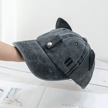 😺Kitty ears baseball cap with sunglasses😎