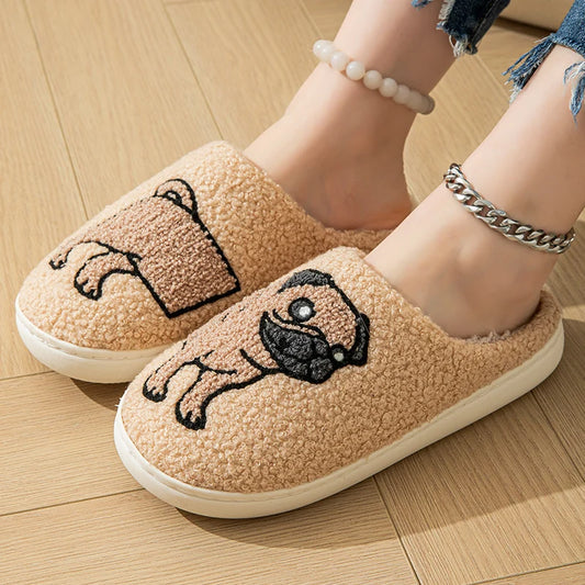 🦴Pug slippers with non-slip soles🐶