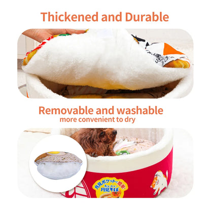 🍜„MieMie Asia Nudeln“ – Lustiges Haustierbett für Kittys und kleine Doggys – köstlich!😻