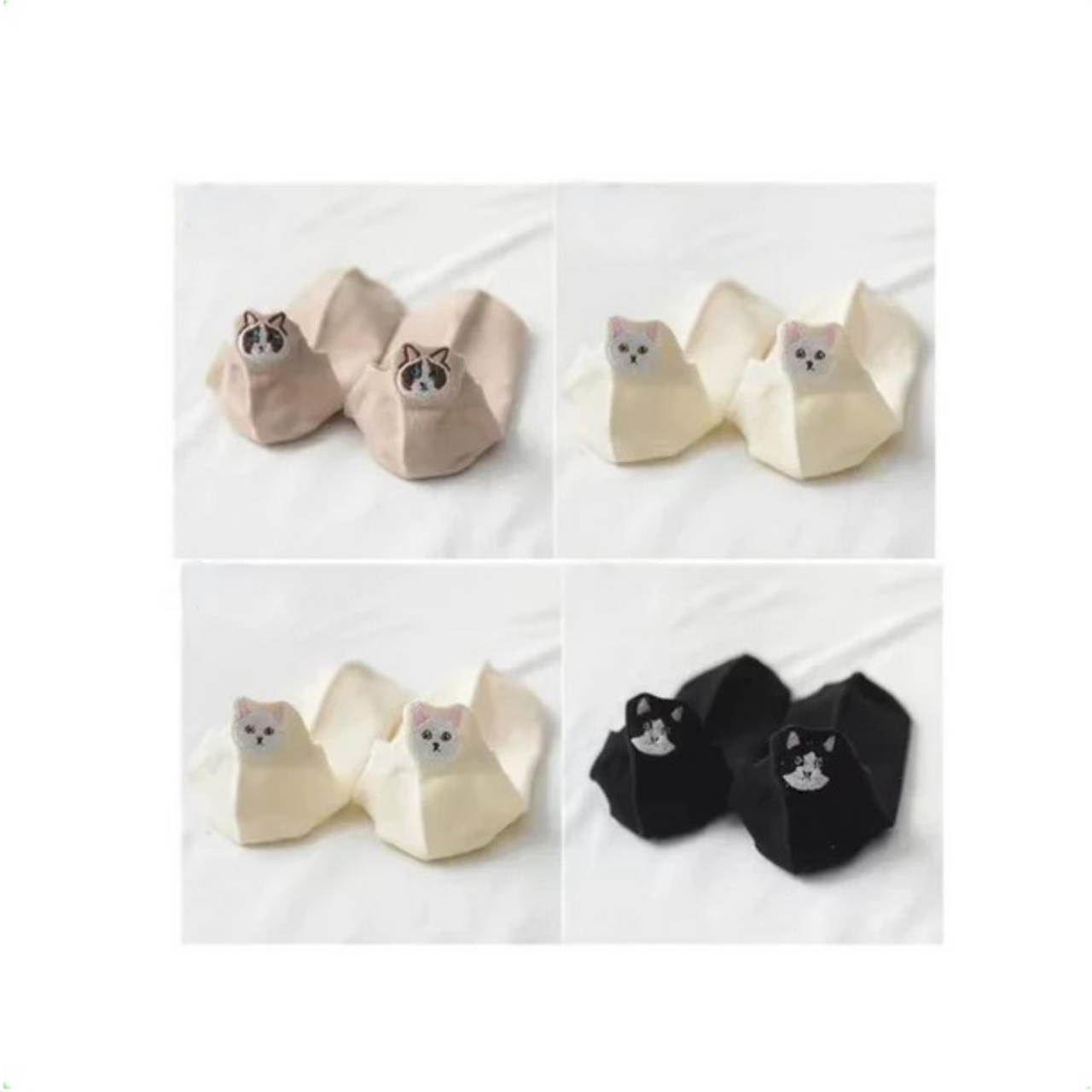 🧦"Sneaker Kitties" - This cuteness will blow your SOCKS off!☀️ - 4 pairs of sneaker socks with kitty embroidery😽