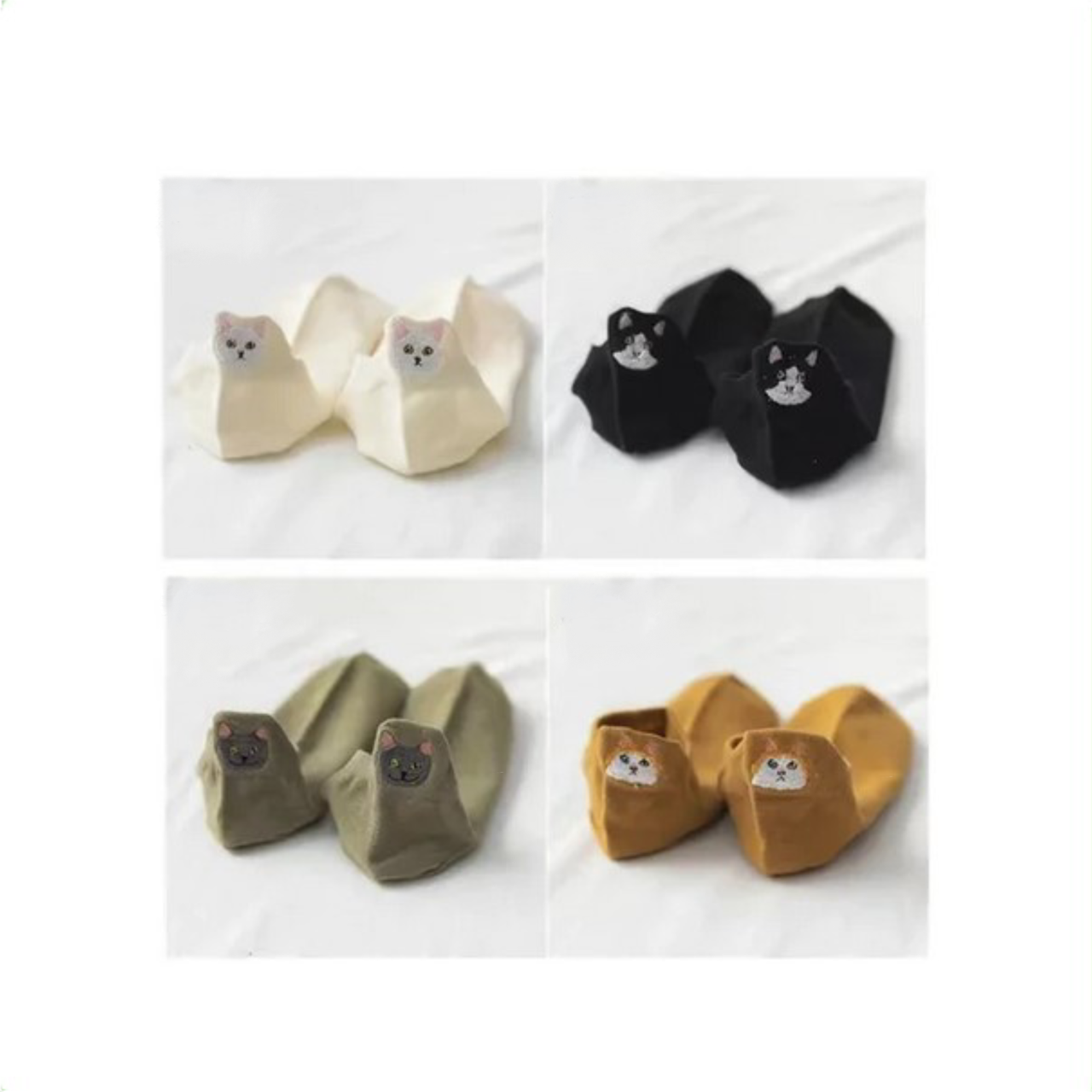 🧦"Sneaker Kitties" - This cuteness will blow your SOCKS off!☀️ - 4 pairs of sneaker socks with kitty embroidery😽