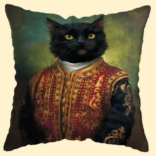 👑"La duquesa de Miaowshire y el duque de Barkshire": Fundas de cojines para gatos y perros de estilo vintage absolutamente elegantes