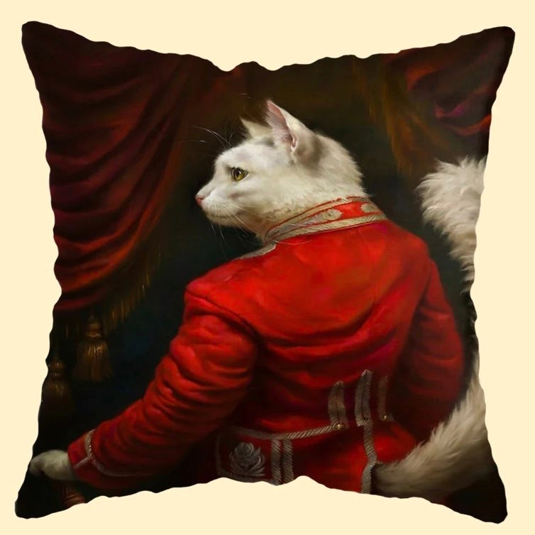 👑"La duquesa de Miaowshire y el duque de Barkshire": Fundas de cojines para gatos y perros de estilo vintage absolutamente elegantes
