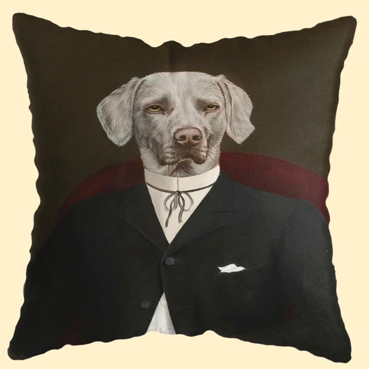 👑"La duquesa de Miaowshire y el duque de Barkshire": Fundas de cojines para gatos y perros de estilo vintage absolutamente elegantes