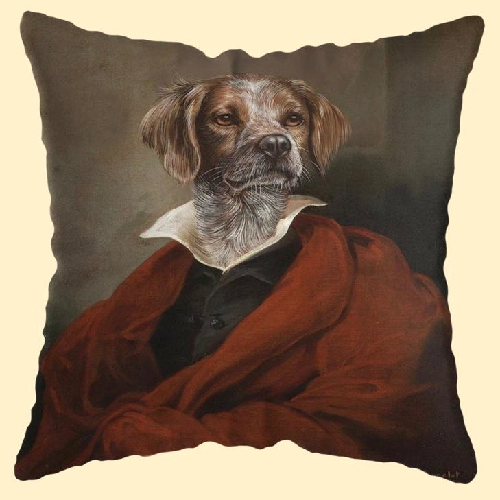 👑"La duquesa de Miaowshire y el duque de Barkshire": Fundas de cojines para gatos y perros de estilo vintage absolutamente elegantes