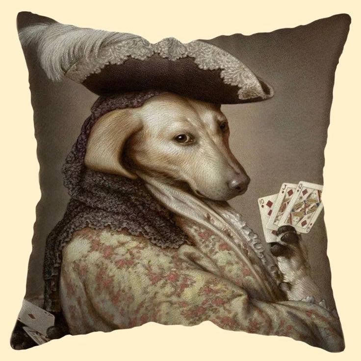 👑"La duquesa de Miaowshire y el duque de Barkshire": Fundas de cojines para gatos y perros de estilo vintage absolutamente elegantes