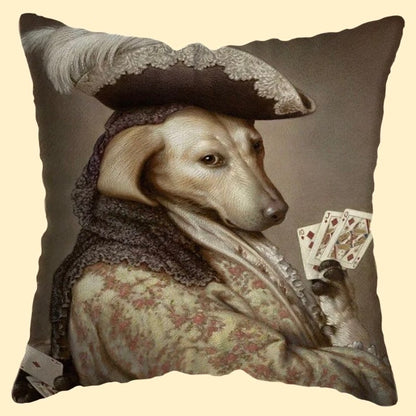 👑"La duquesa de Miaowshire y el duque de Barkshire": Fundas de cojines para gatos y perros de estilo vintage absolutamente elegantes