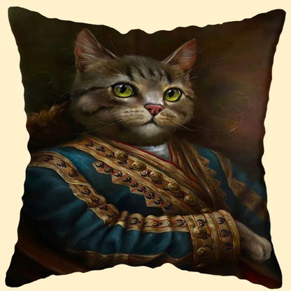 👑"La duquesa de Miaowshire y el duque de Barkshire": Fundas de cojines para gatos y perros de estilo vintage absolutamente elegantes
