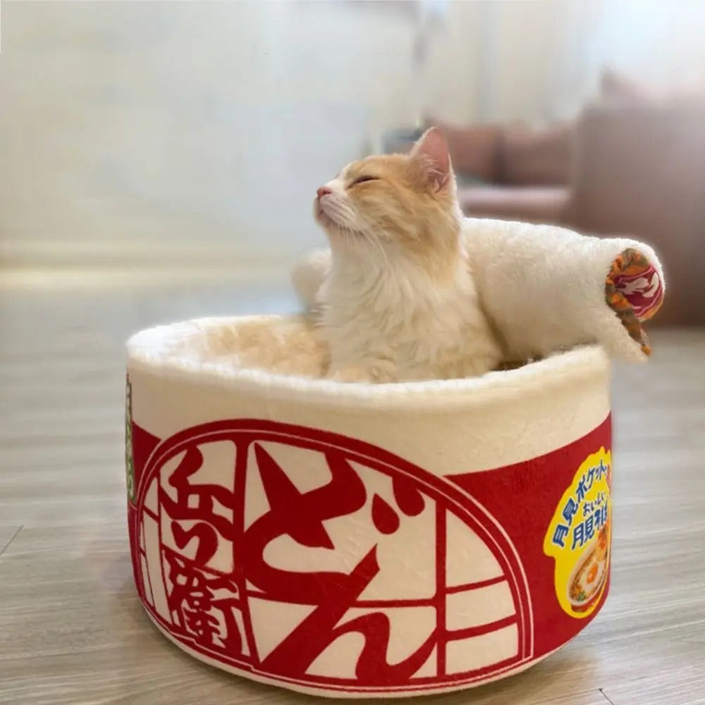 🍜„MieMie Asia Nudeln“ – Lustiges Haustierbett für Kittys und kleine Doggys – köstlich!😻