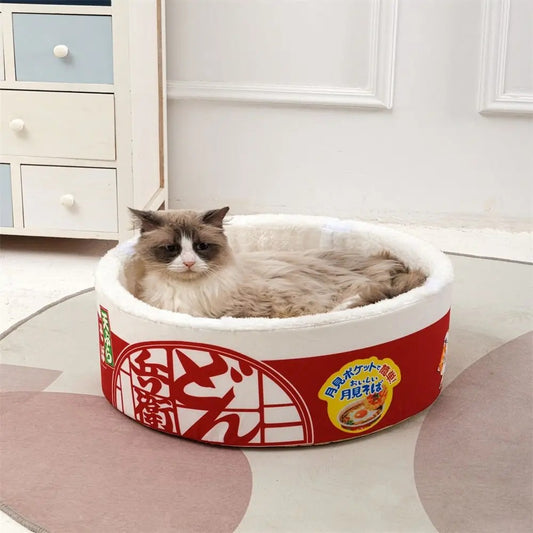 🍜"MieMie Instant Noodles" - Divertida cama para gatitos y perritos pequeños - ¡delicioso!😻